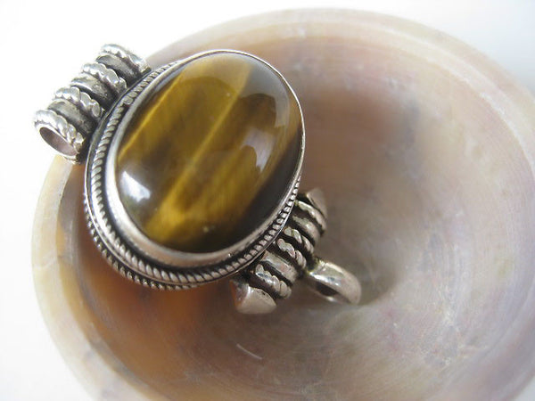 Tigers Eye Silver Gau Locket