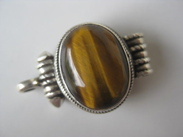 Tigers Eye Silver Gau Locket