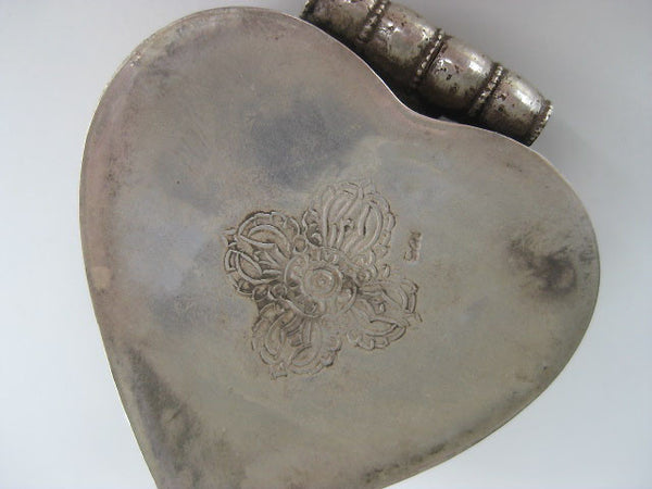 Incredible Heart Turquoise and Coral Silver Gau Locket