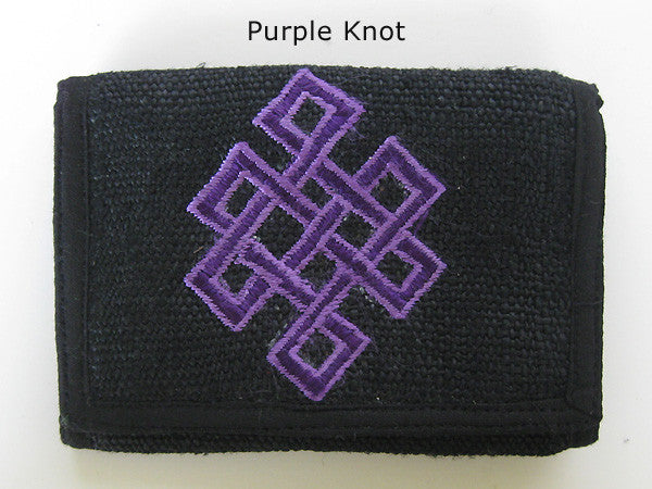Knot of Eternity on Black Hemp Wallet